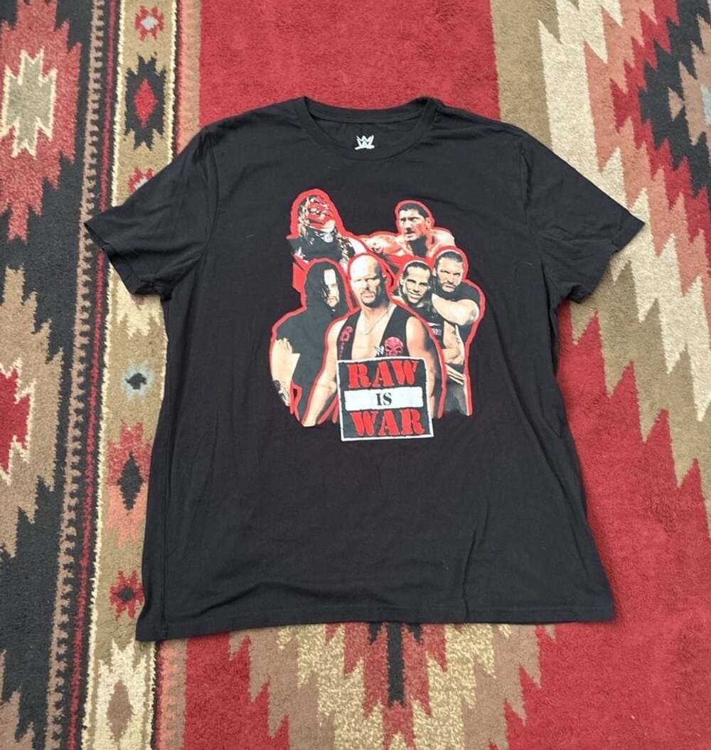 WWE Raw Is War Retro Graphic Black T-Shirt 3XL